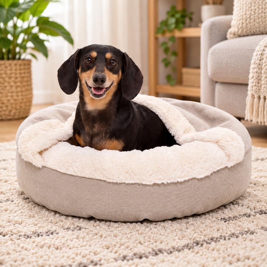Hooded Calming Pet Bed